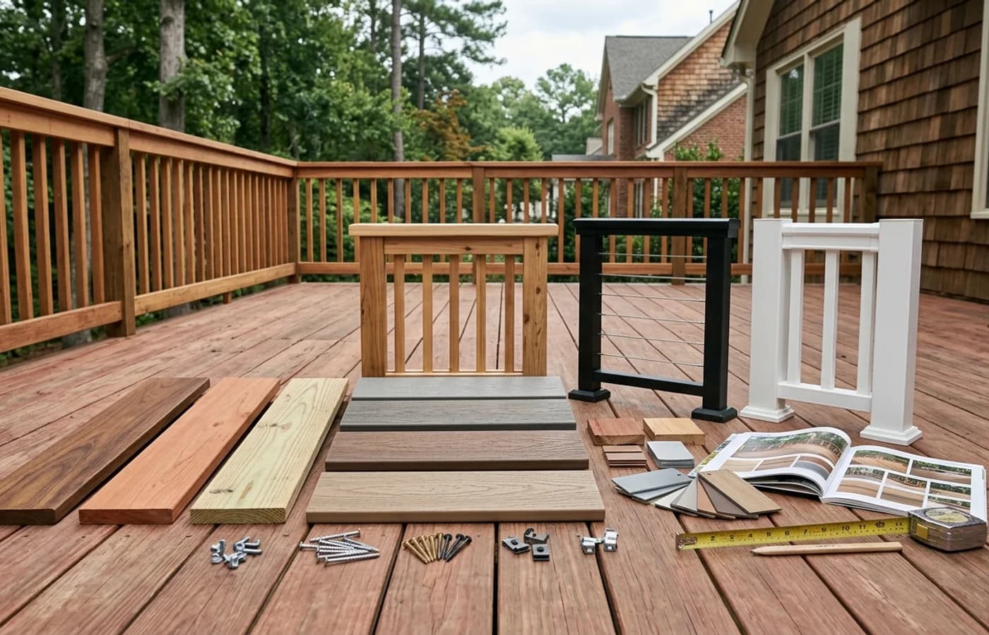 AI-generated realistic construction detail for What Is the Best Material for a Deck in North Carolina?