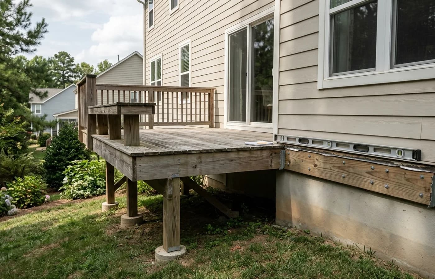 AI-generated realistic construction detail for Can You Build a Sunroom on an Existing Deck?