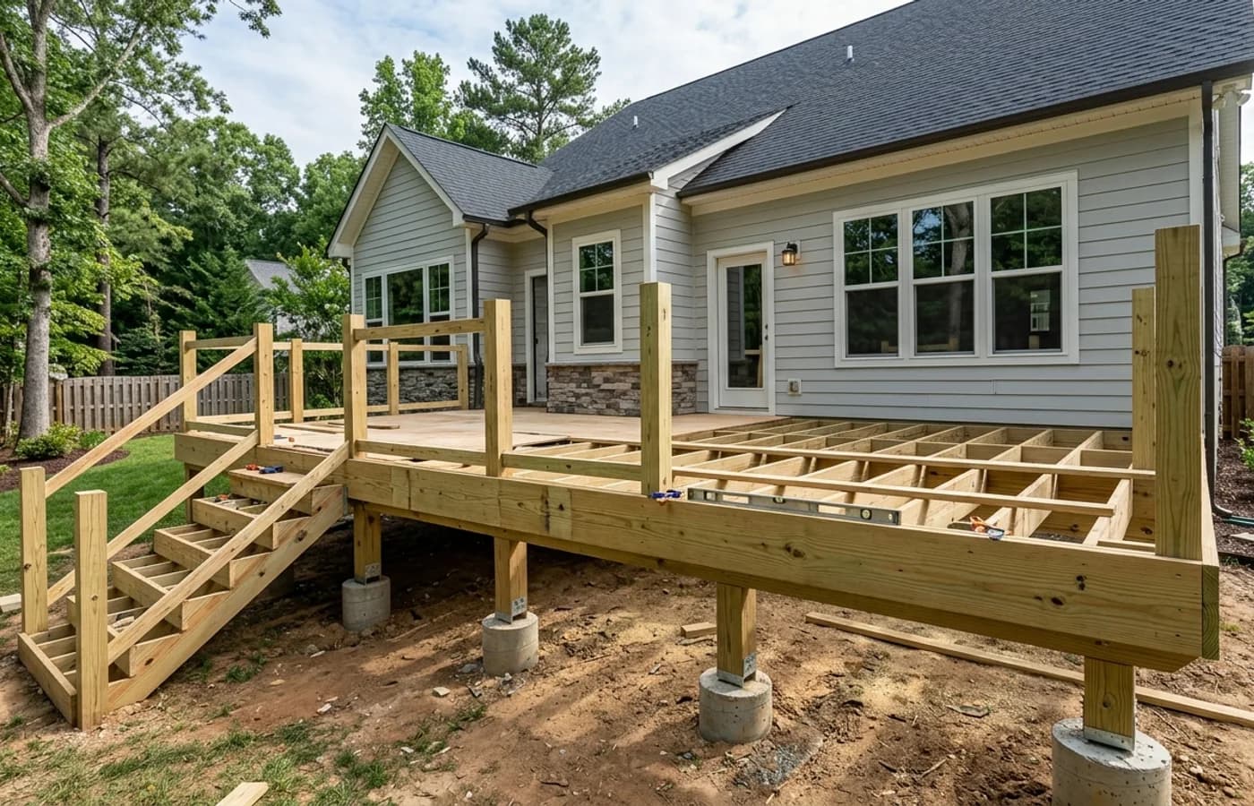AI-generated realistic decks project image for Do You Need a Permit for a Deck in Raleigh NC?
