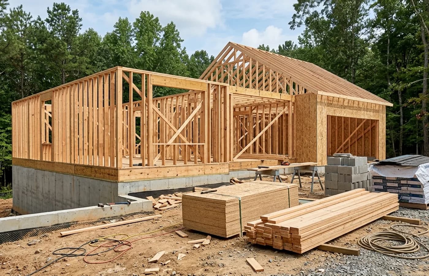 AI-generated realistic construction detail for The Major Phases of a Typical Construction Project