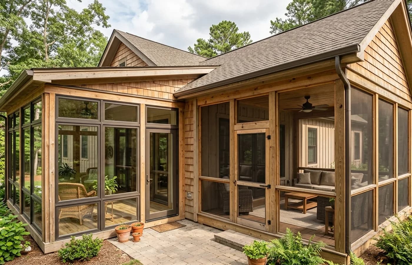 AI-generated realistic sunrooms project image for Is a Sunroom or Screened Porch Better for North Carolina Homes?